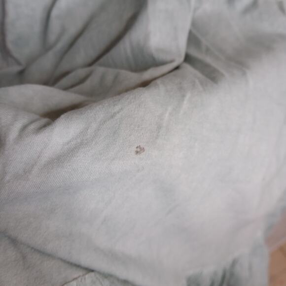 Bai Li Pastel Green Eyelet Embroidered Oversize Dress Womens L/XL Lagenlook Boho - Picture 11 of 14